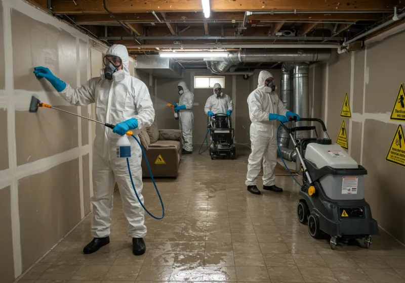 Basement Moisture Removal and Structural Drying process in Oildale, CA